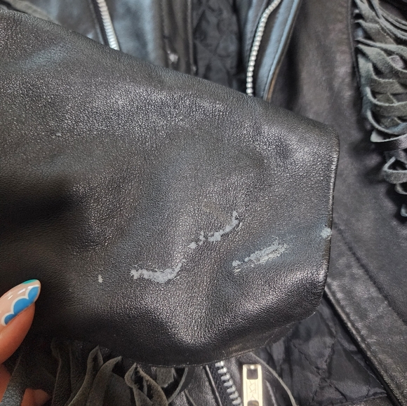 Vintage Verducci Black Leather Fringe Jacket - Picture 7 of 12